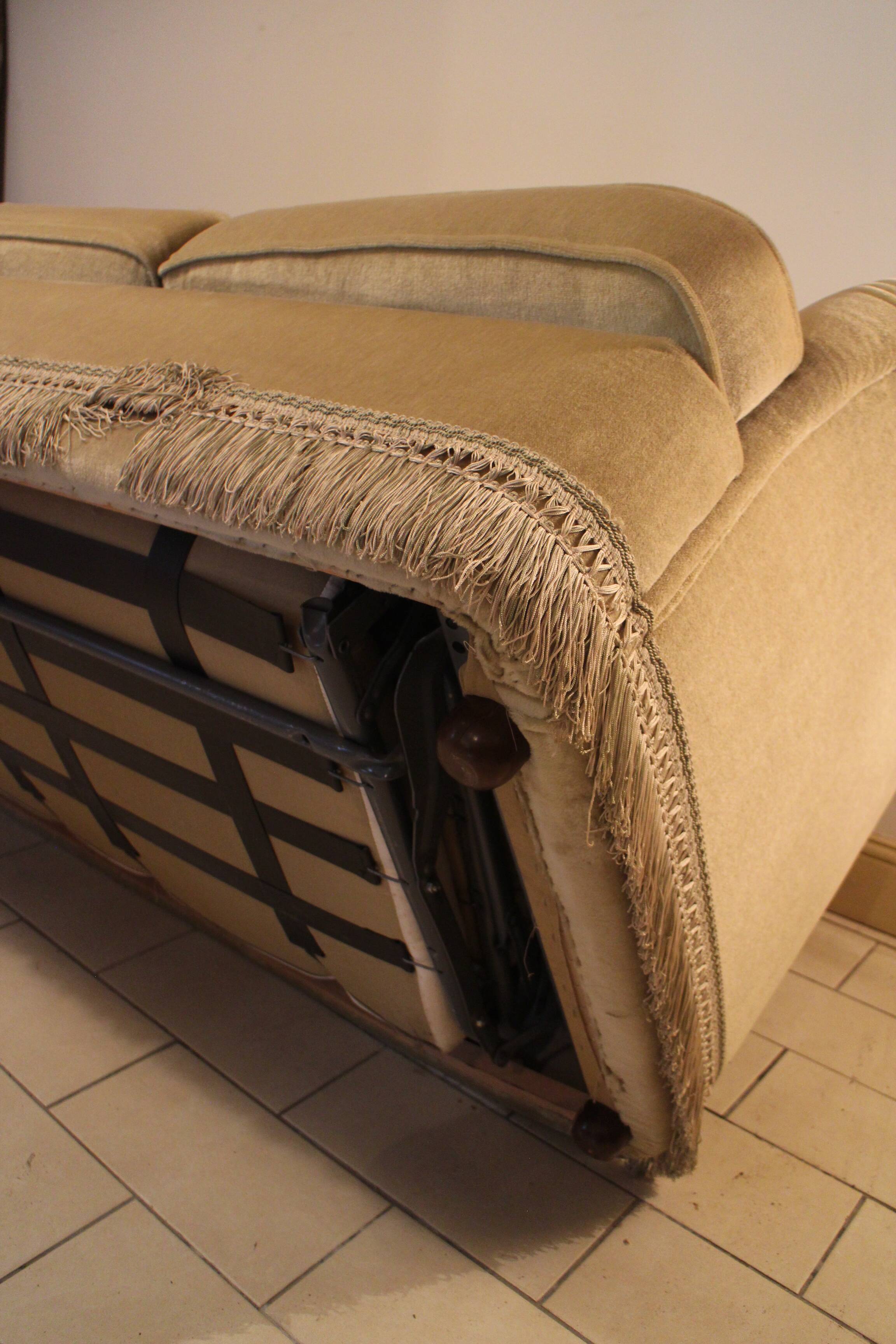 canapé convertible Himolla vintage en velours