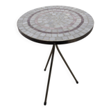Mid-century mosaic tripod side table