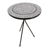Mid-century mosaic tripod side table