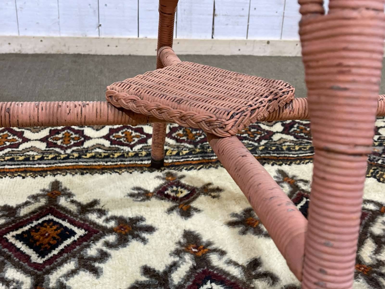 English Lloyd Loom pedestal table from the 1930s