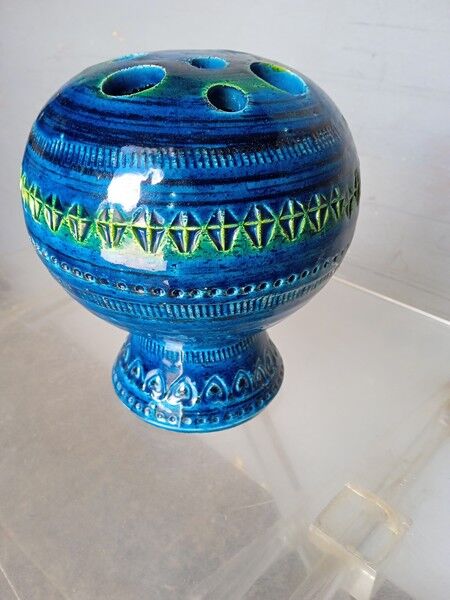 Vase aldo londi bitossi rimini blue ep 1960/70 italy
