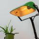 Vintage Art Nouveau Green Metal Industrial Table Lamp