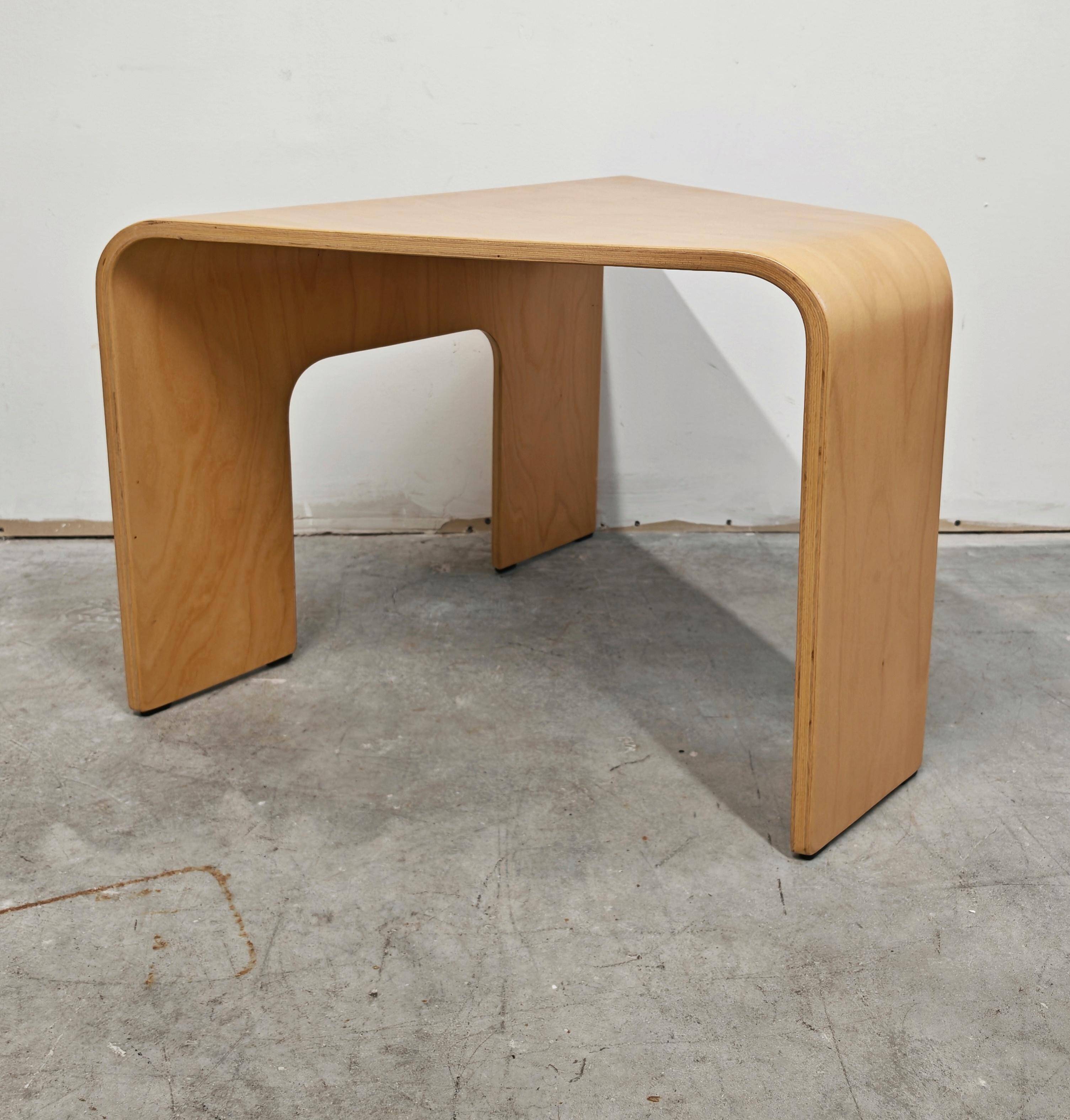 Postmodern side table made of beech plywood by Ekornes Stressless from the 1980s.