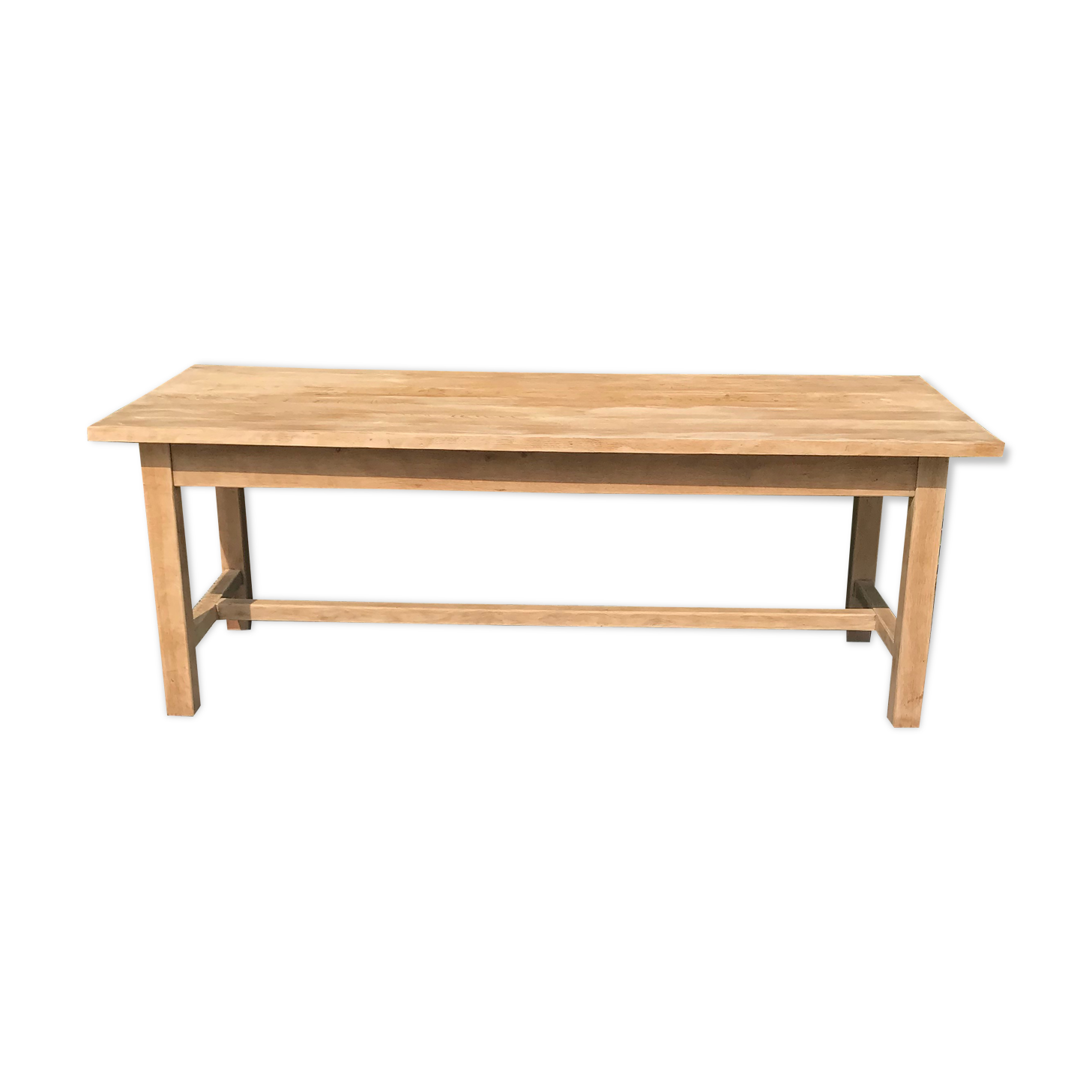 Solid oak farm table with drawer