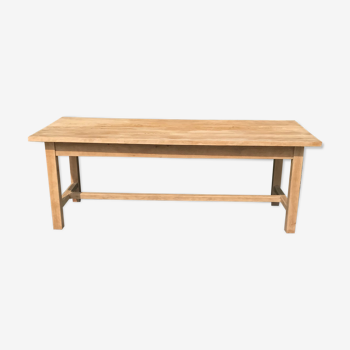 Table de ferme chêne massif avec tiroir