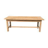 Table de ferme chêne massif avec tiroir