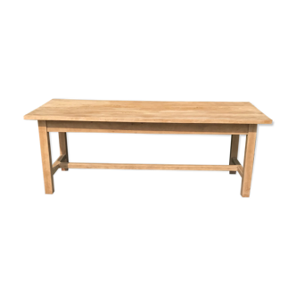 Solid oak farm table with drawer