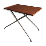 Danish teak and aluminium adjustable wine table, 1960s