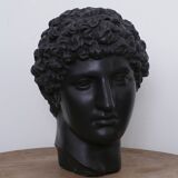 Greek head in waxed black plaster