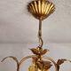 Hollywood Regency Vintage gold plated ceiling lamp porcelain roses Italy