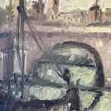 Landscape of barges on quays