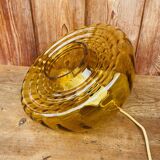 Vintage 70s amber glass pendant light.