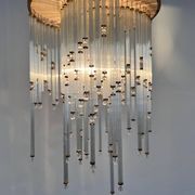 Petit lustre en verre de style mid-century/pendentif par Kinkeldey, Allemagne, années 1970.