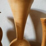 Set of 4 turned wooden vases