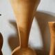 Set de 4 vases en bois tourné