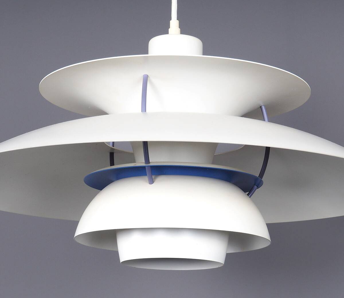 Louis Poulsen PH5 white hanging lamp, 1970s