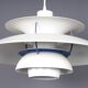 Louis Poulsen PH5 white hanging lamp, 1970s