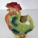 Saint Clément rooster pitcher, barbotine, 1950s