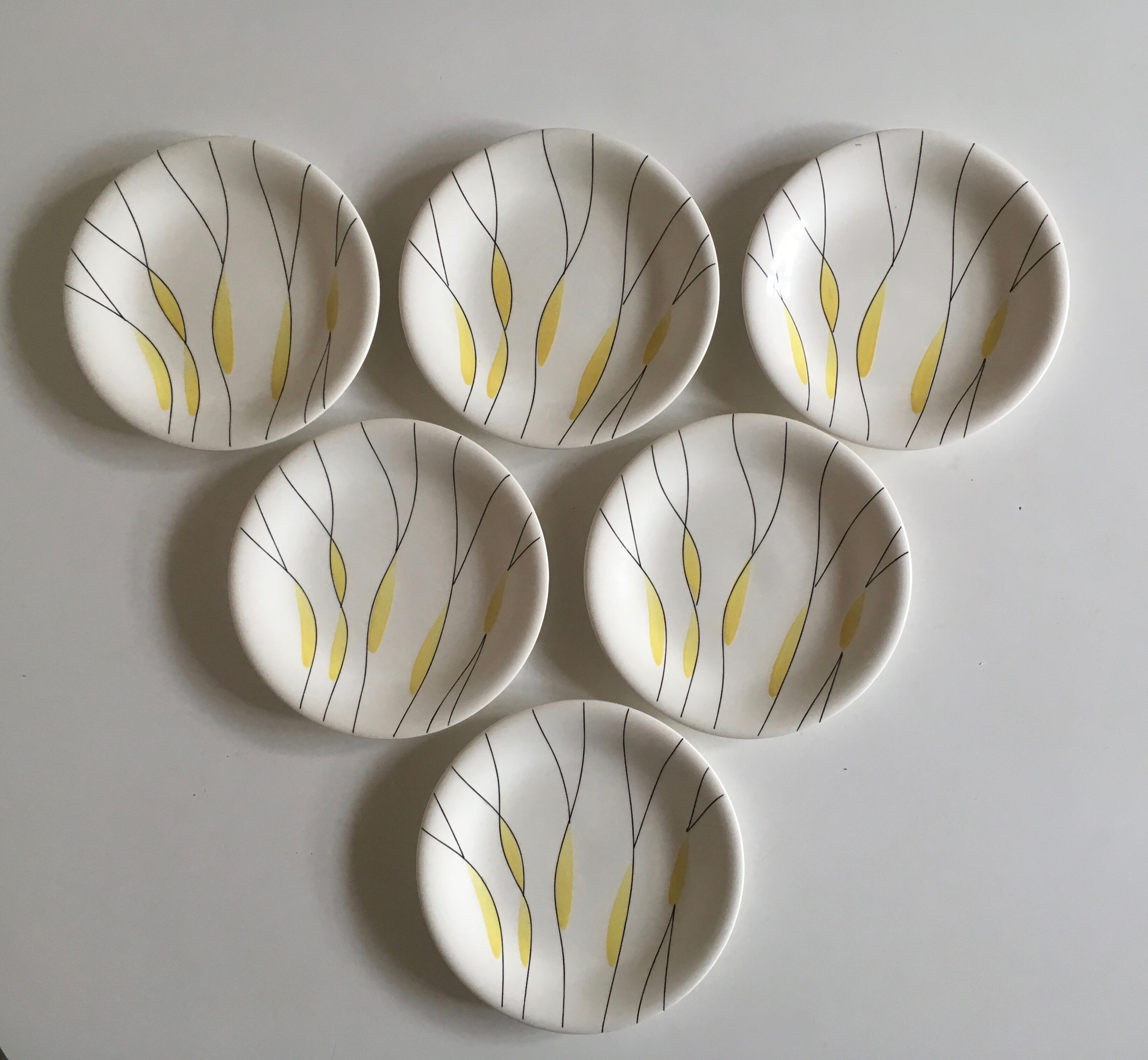 Salins earthenware dessert plates, Clair de Lune décor 60