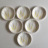 Salins earthenware dessert plates, Clair de Lune décor 60