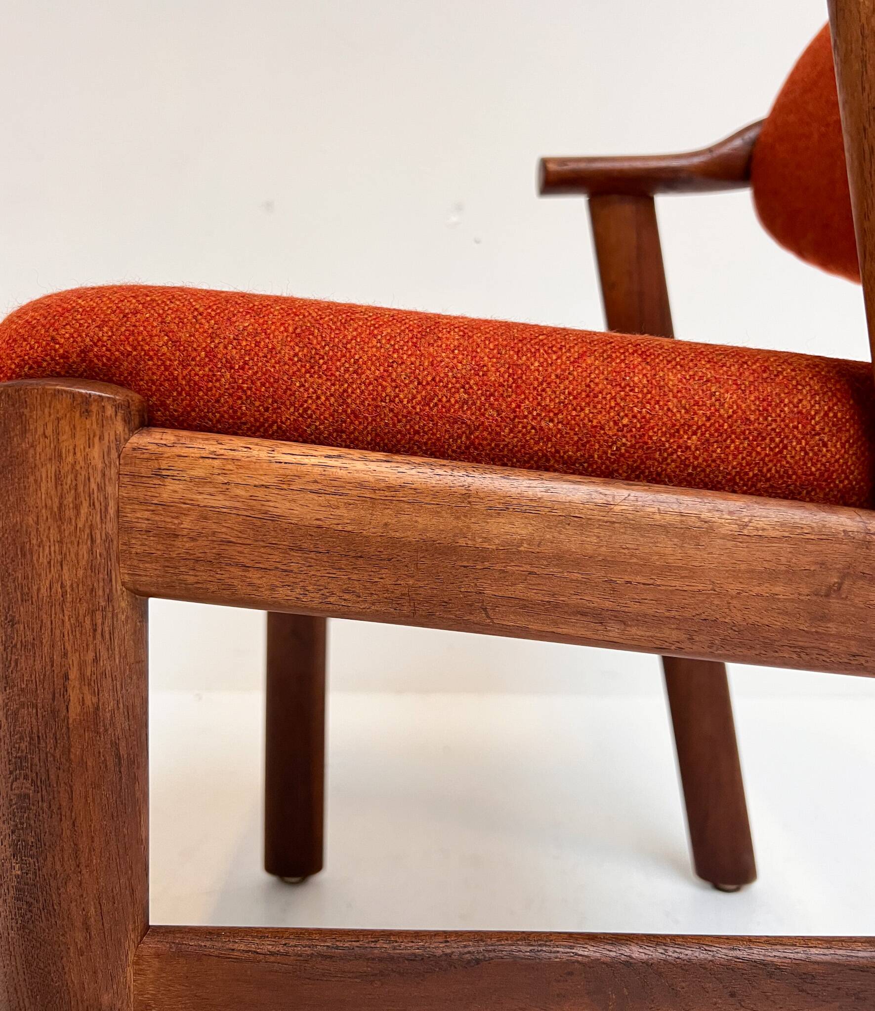 Set reupholstered Danish design chairs by Schou Andersen, 1960s