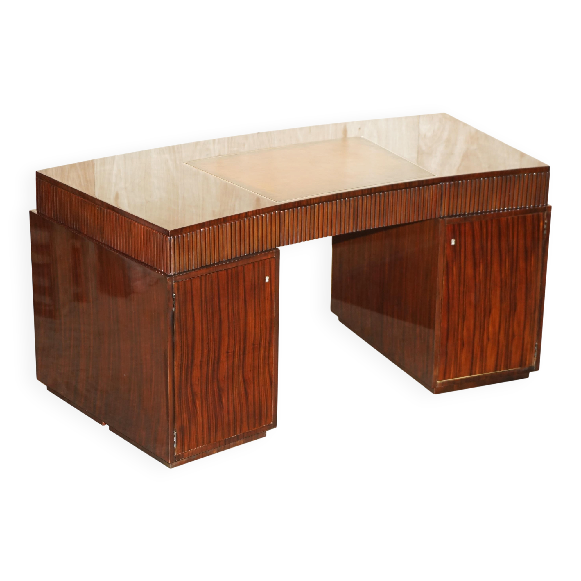 Bureau Art Déco Ralph Lauren Macassar & cuir