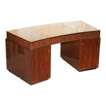 Bureau Art Déco Ralph Lauren Macassar & cuir