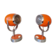 Pair of orange eye table lamps from the 70s space age