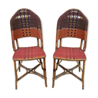 Lot of 2 rattan chairs