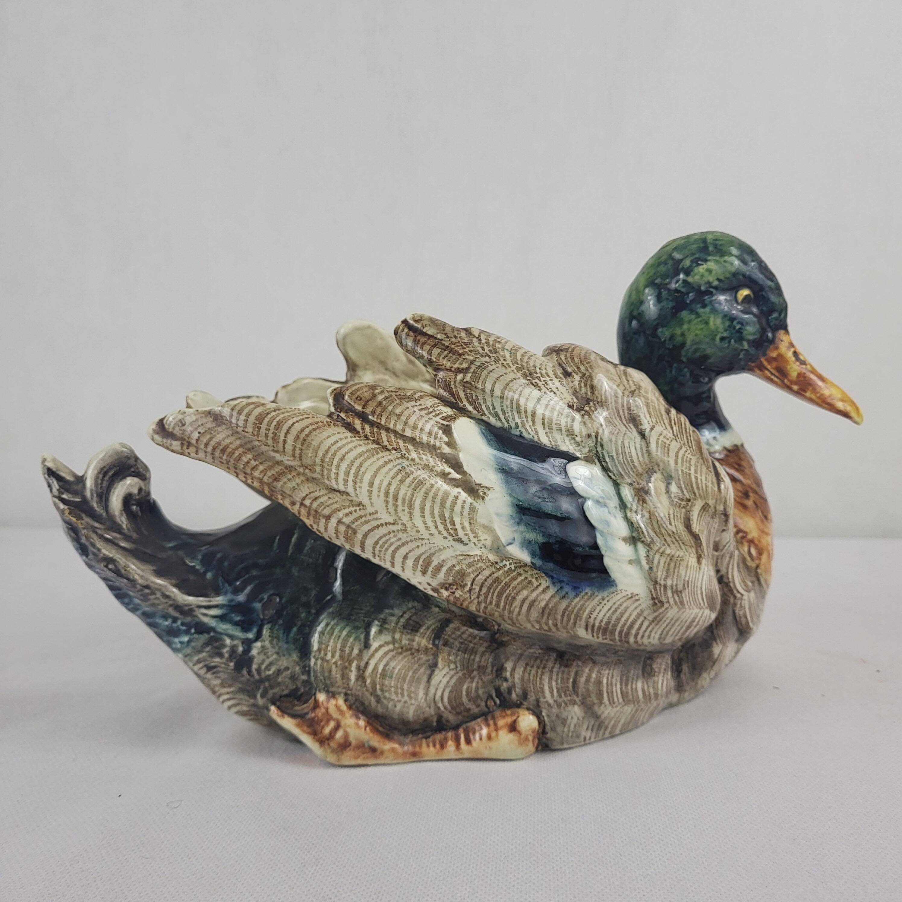 Duck majolica planter, planter, 1900