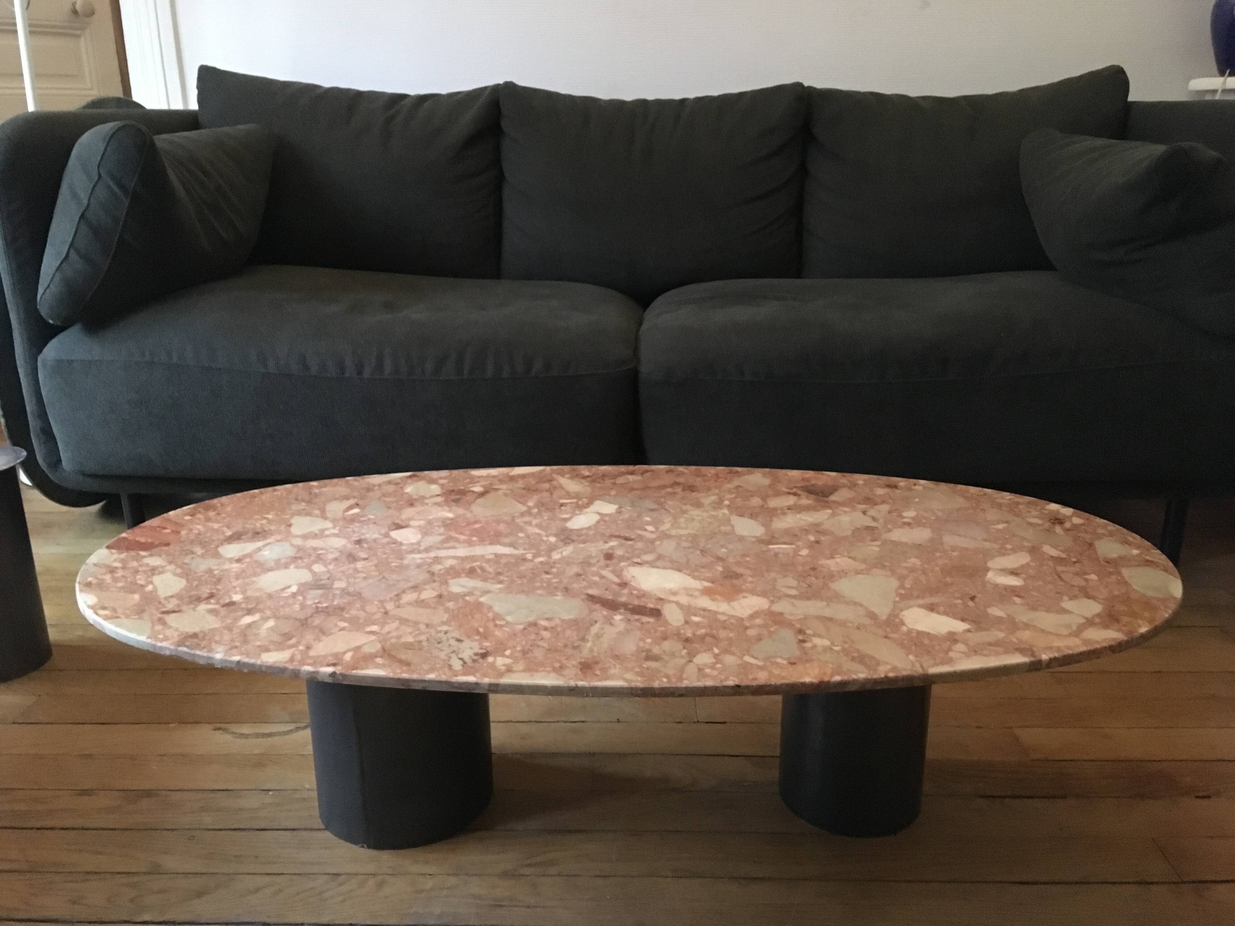 Terracotta marble coffee table