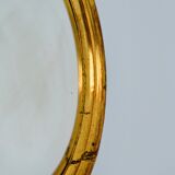 Small convex gilt wood mirror / witch's eye 1960s