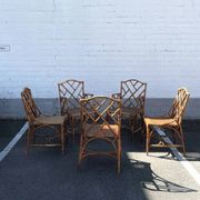 Vintage bamboo dining set in Chippendale style, Italy, year