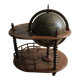 Coffee table bar world map