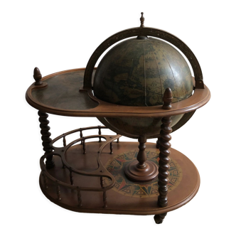 Coffee table bar world map