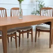 Scandinavian teak dining table with extensions