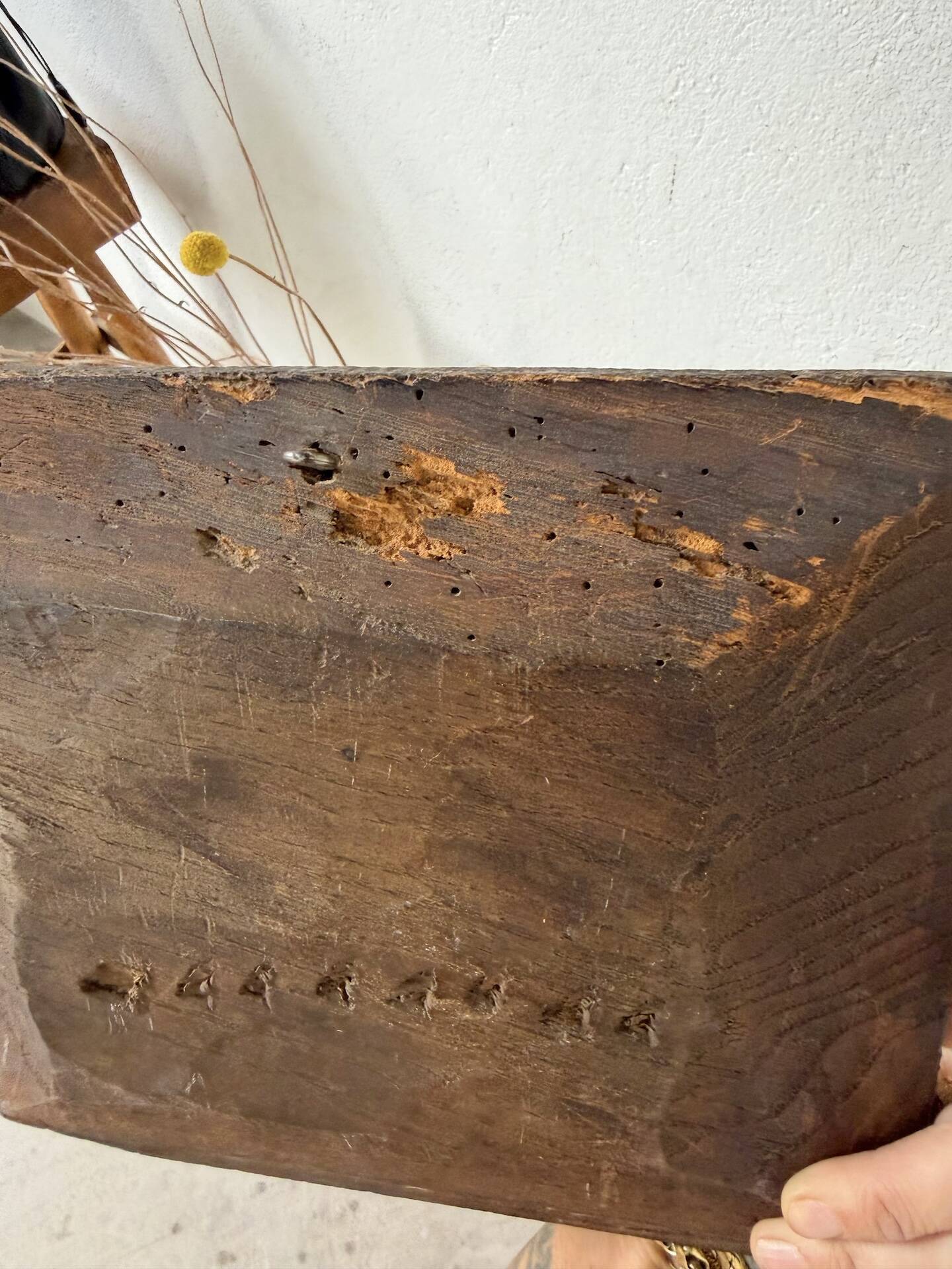 Sculpture gravée sur bois ancien 1900