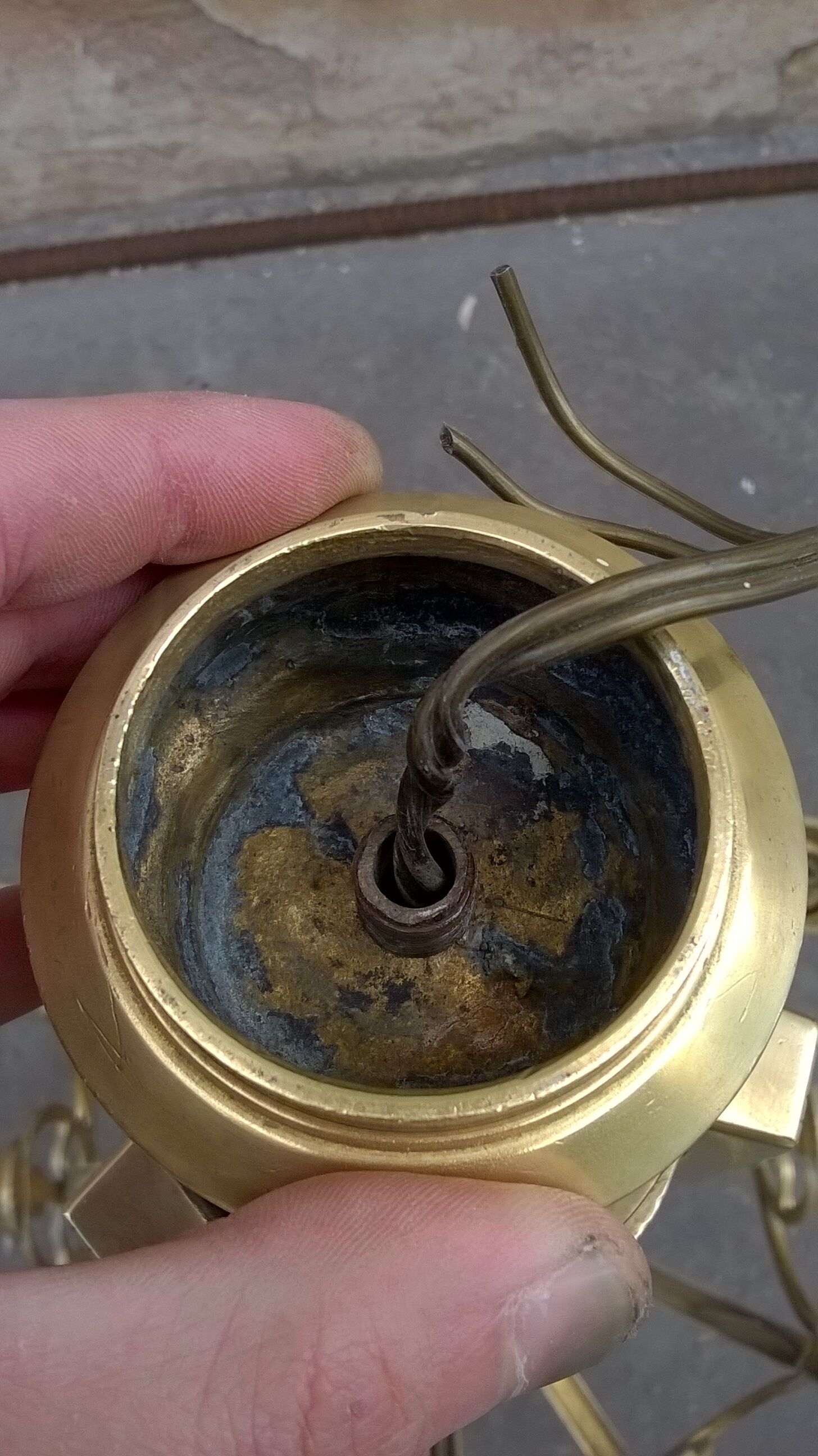 Bronze chandelier and brass art deco period