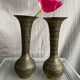 Pair of black and gold metal vase