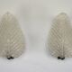Pair of wall lamps by Ercole Barovier in Rugiadoso Murano glass, Italy 1950