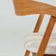 Oak dining chairs set of two, natural wood, jacquard fabric