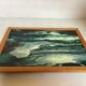 Marine painting of a rough sea, oil on canvas, signed.