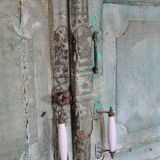 Indian door with frame, hand-painted floral motifs