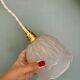 Vintage frosted glass tulip pendant light
