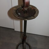 Cendrier jean pierre ryckaert design fer forgé et cuir