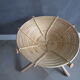 Corbeille sur pied vintage en bois,bambou et rotin