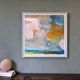 Contemporary "Summer Abstraction" Abstract Seascape by British Artist Ian Mood, Framed Oil Painting