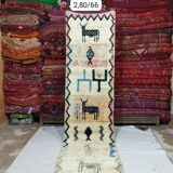 Handmade Berber Bohemian Wool Runner Rug