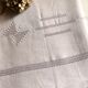 Drap ancien en pur lin teinté en mauve jacana