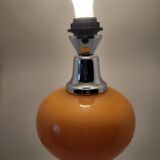 Diderot Delmas lamp in orange opaline with chrome base France 1970 Vintage